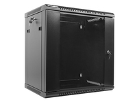 Lanberg WF01-6412-10B - Wandmontiertes Regal - 12U - 60 kg - Sperrschloss - Ablageschienen - 21 kg