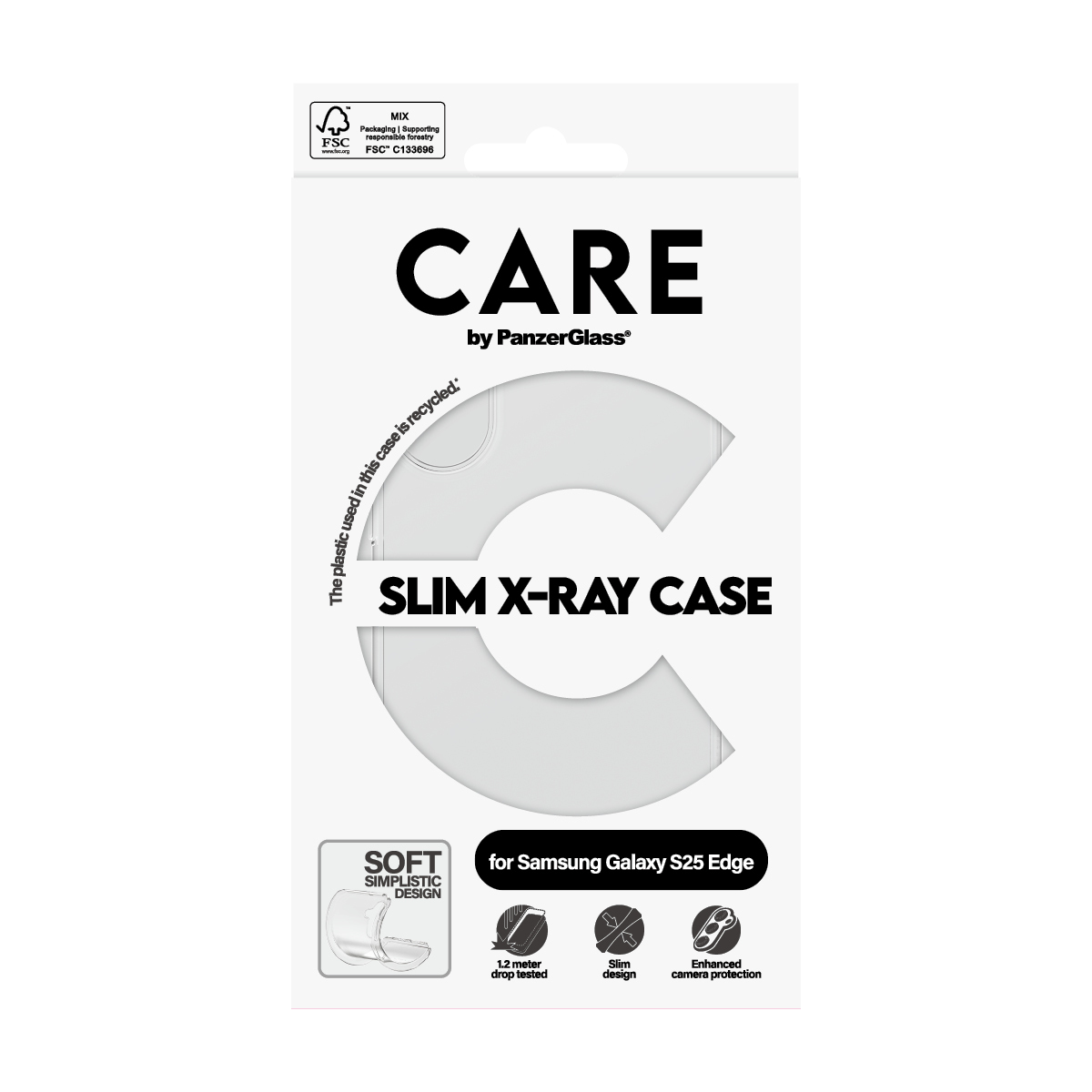 PanzerGlass CARE by � Fashionable Case Transparent X-Ray Soft Basic Samsung S25 Edge coque de protection pour t�l�phones portables Housse