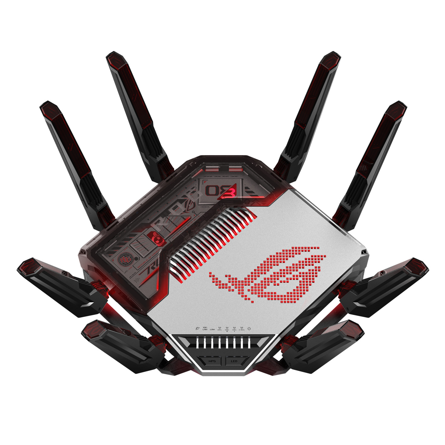 ASUS ROG Rapture GT-BN98 router wireless 10 Gigabit Ethernet Quad-band (2.4 GHz / 5 GHz-1 / 5 GHz-2 / 6 GHz) Nero, Bianco