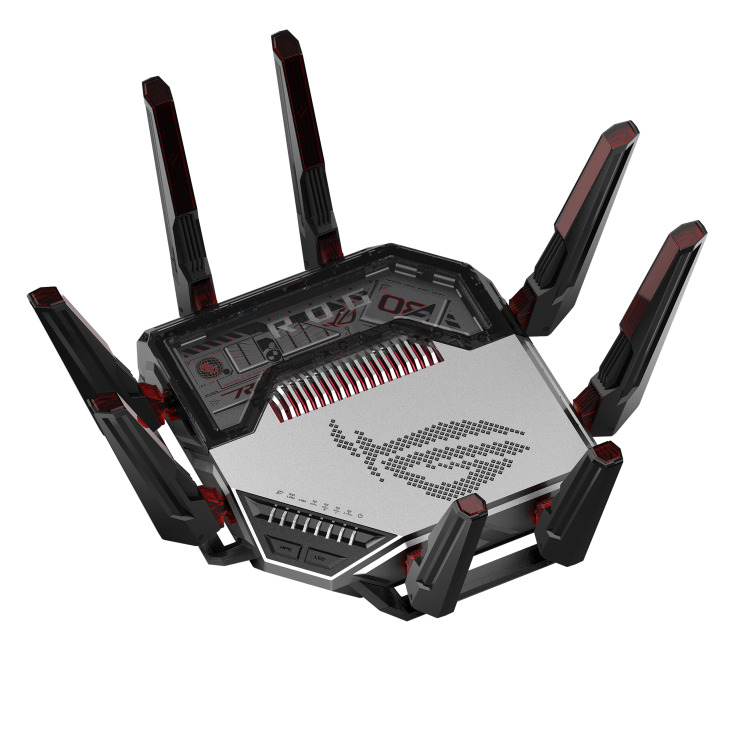 ASUS ROG Rapture GT-BN98 router wireless 10 Gigabit Ethernet Quad-band (2.4 GHz / 5 GHz-1 / 5 GHz-2 / 6 GHz) Nero, Bianco