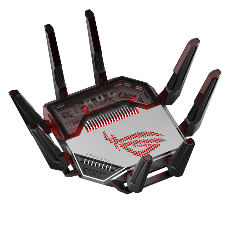 ASUS ROG Rapture GT-BN98 router wireless 10 Gigabit Ethernet Quad-band (2.4 GHz / 5 GHz-1 / 5 GHz-2 / 6 GHz) Nero, Bianco