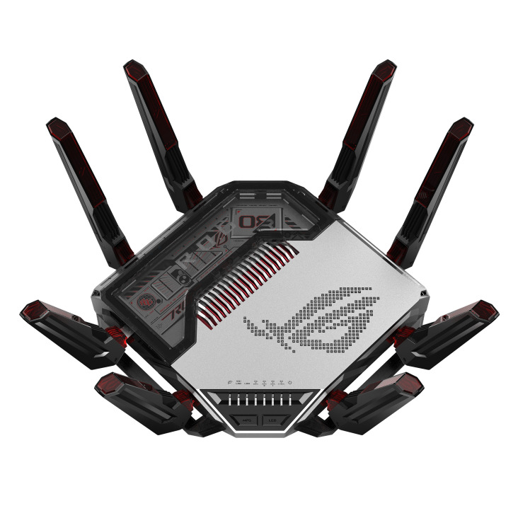 ASUS ROG Rapture GT-BN98 router wireless 10 Gigabit Ethernet Quad-band (2.4 GHz / 5 GHz-1 / 5 GHz-2 / 6 GHz) Nero, Bianco