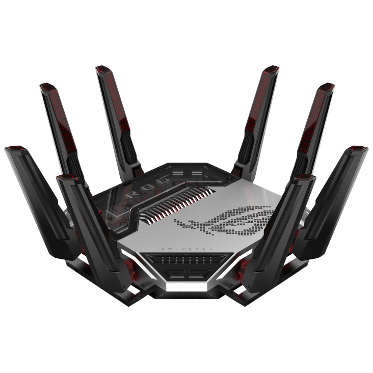 ASUS ROG Rapture GT-BN98 router wireless 10 Gigabit Ethernet Quad-band (2.4 GHz / 5 GHz-1 / 5 GHz-2 / 6 GHz) Nero, Bianco
