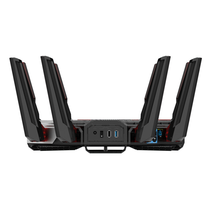 ASUS ROG Rapture GT-BN98 router wireless 10 Gigabit Ethernet Quad-band (2.4 GHz / 5 GHz-1 / 5 GHz-2 / 6 GHz) Nero, Bianco