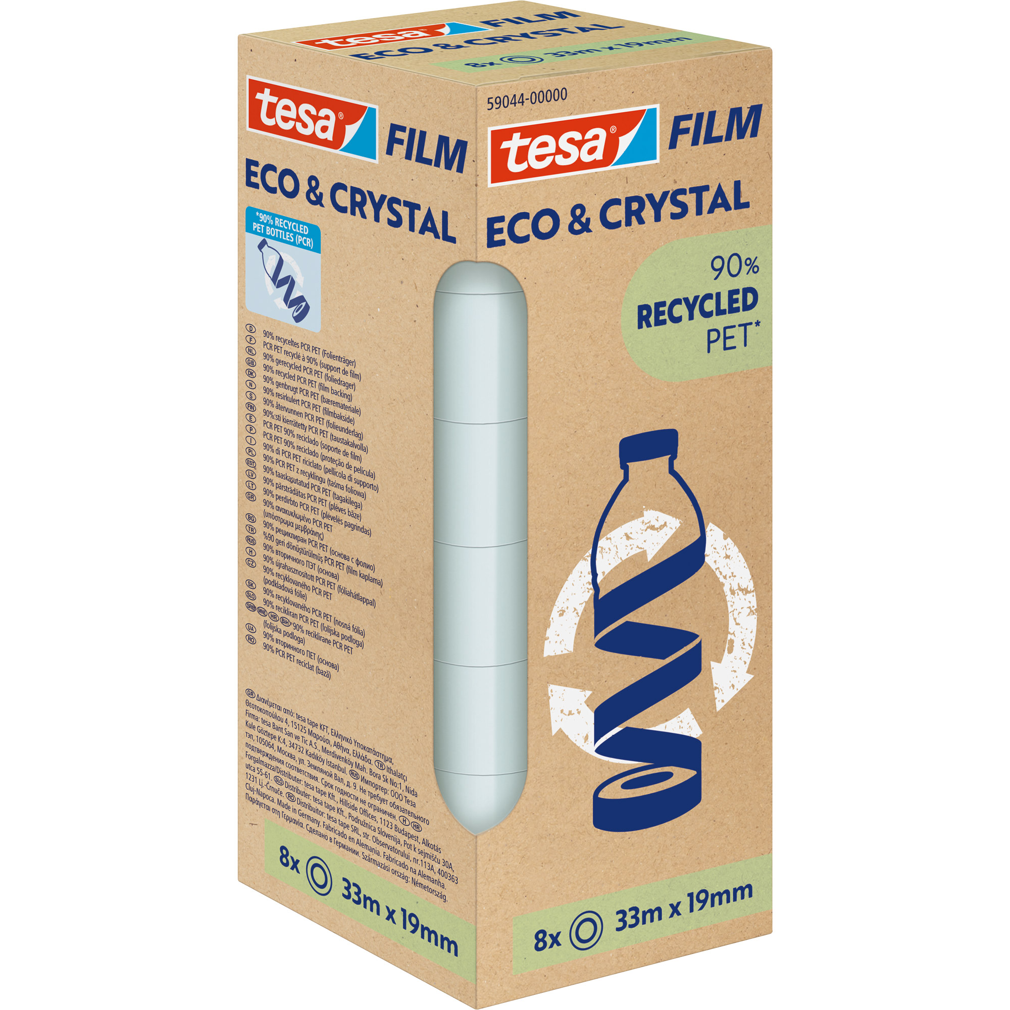 Tesa Eco & Crystal 8 Rollen 33mX19mm Turm