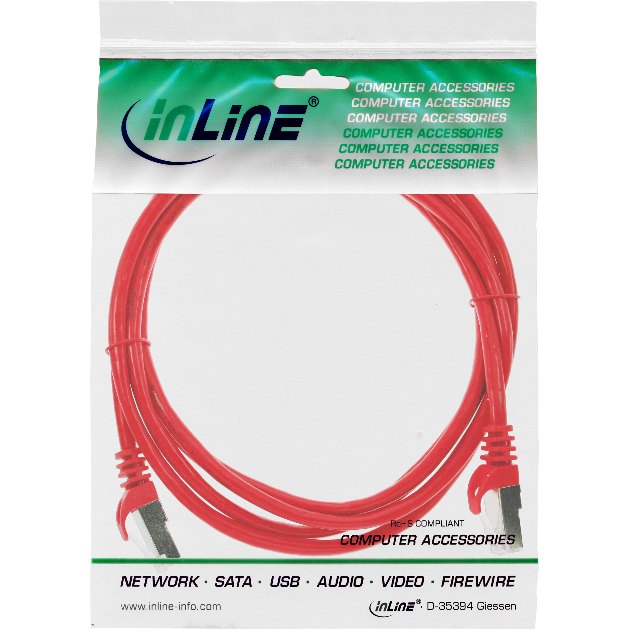 InLine 0.5m FTP Cat.5e c�ble de r�seau Rouge 0,5 m Cat5e F/UTP (FTP)
