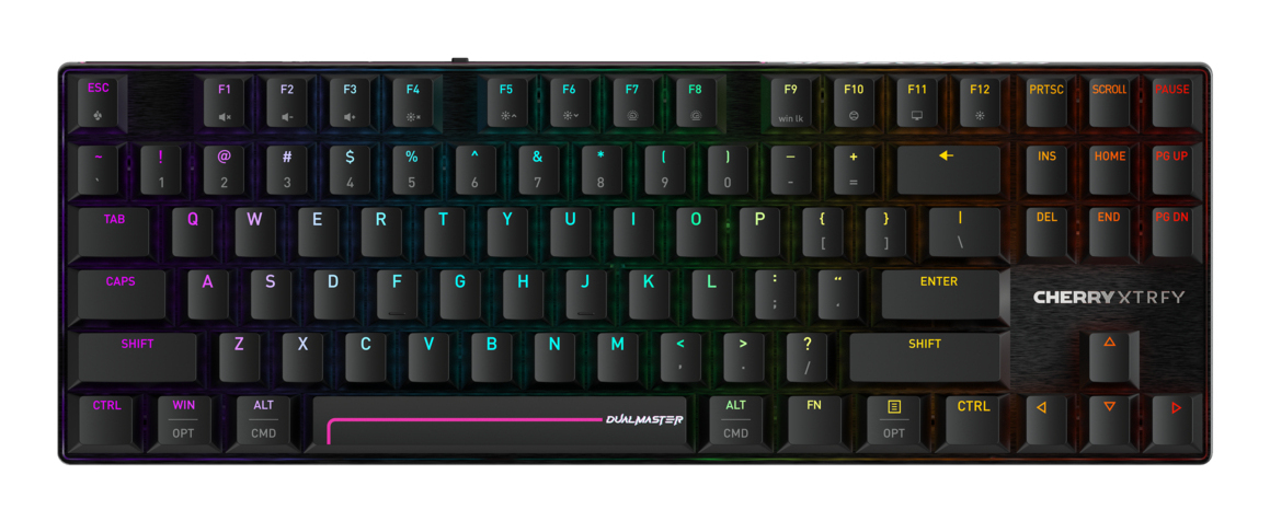 CHERRY MX 8.2 Pro TMR Wireless teclado Juego USB + RF Wireless + Bluetooth QWERTY Internacional de EE.UU. Negro