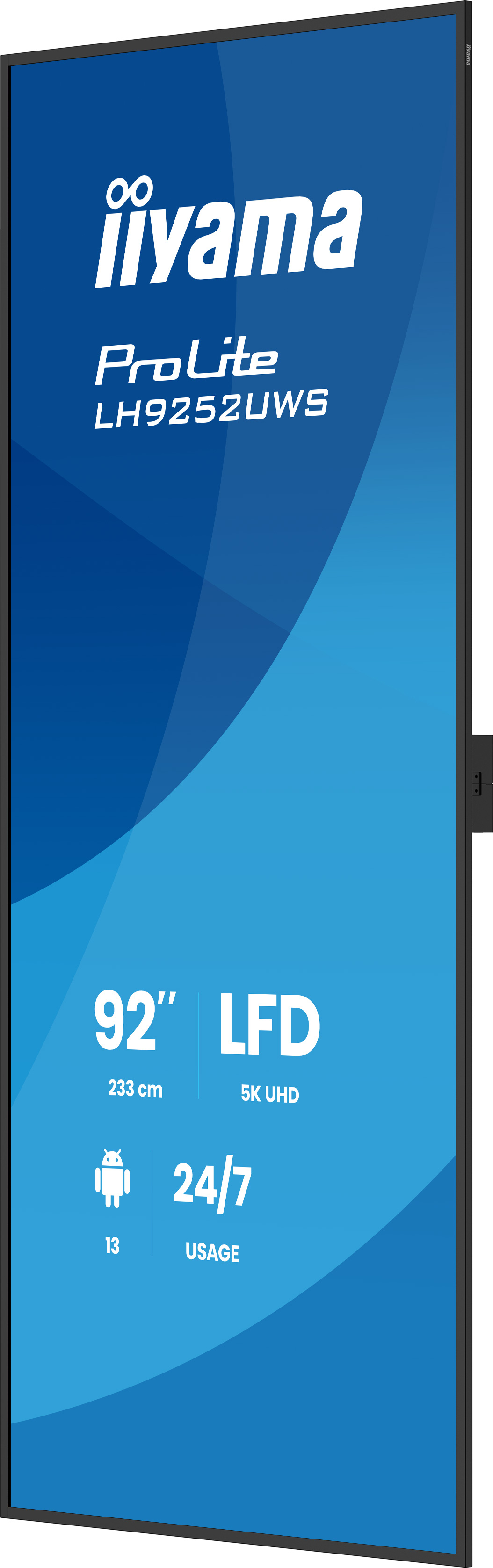 iiyama LH9252UWS-B1AG �cran daffichage dynamique En forme de kiosk 2,34 m (92) LCD Wifi 500 cd/m� UltraWide 5K HD Noir Int�gr� dans le processeur Android 24/7