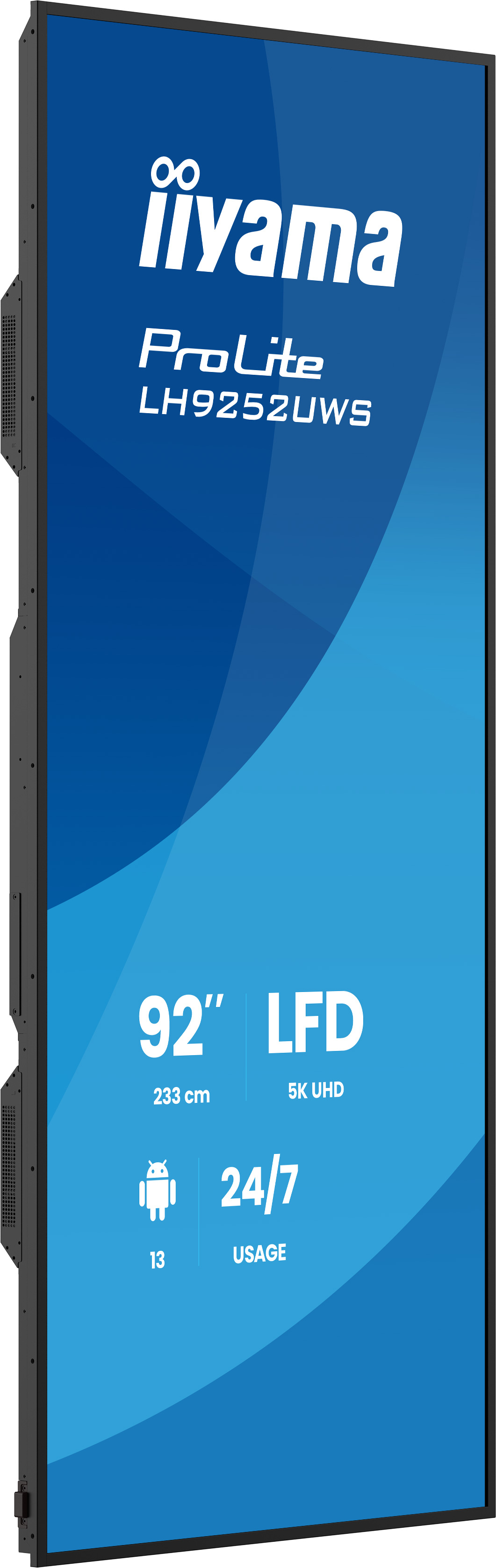 iiyama LH9252UWS-B1AG �cran daffichage dynamique En forme de kiosk 2,34 m (92) LCD Wifi 500 cd/m� UltraWide 5K HD Noir Int�gr� dans le processeur Android 24/7