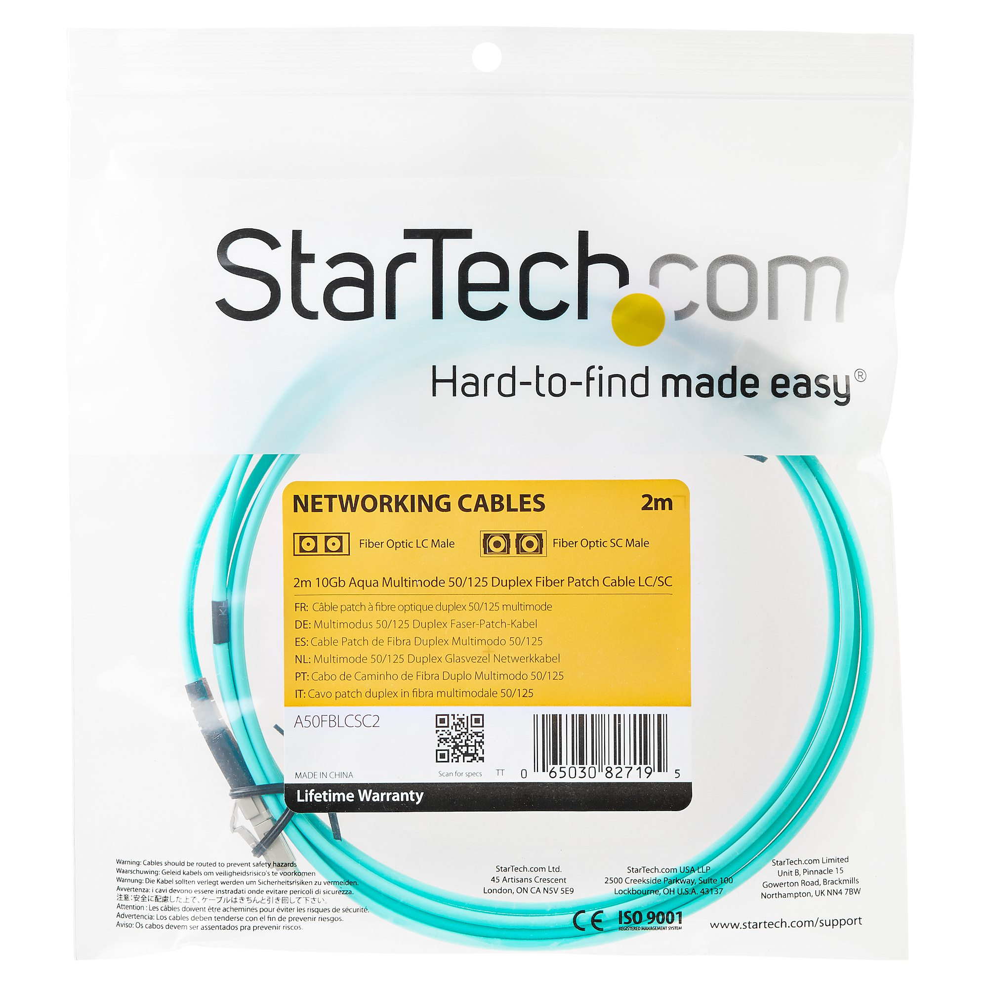 StarTech.com Câble fibre optique duplex 50/125 multimode LC/LC