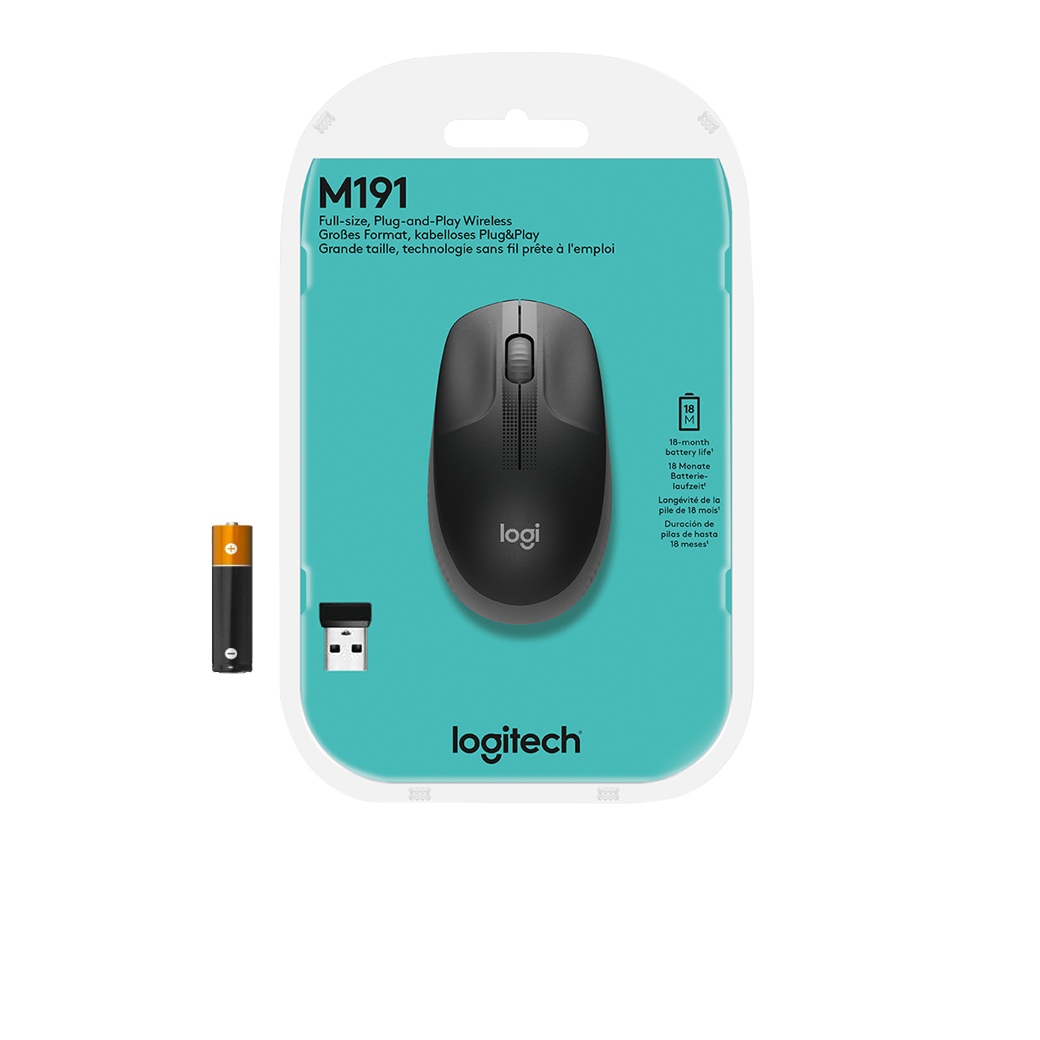 Buy logitech m190 full-size wireless mouse - blue on Promallshop