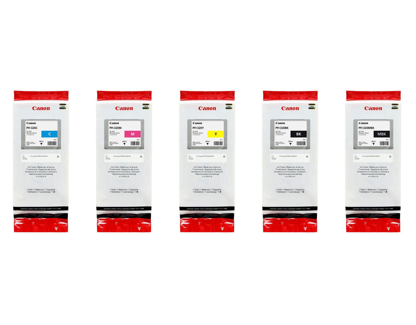 Canon Original PFI-320 Druckerpatronen - 5er Multipack cyan magenta gelb schwarz - Original - Schwarz