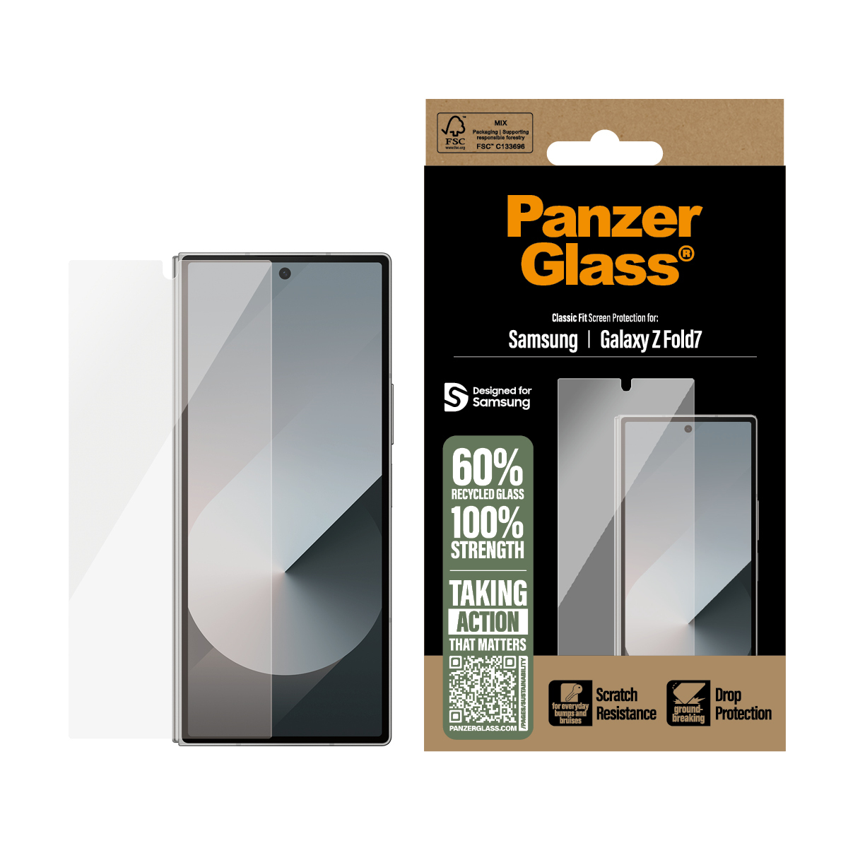 PanzerGlass � Screen Protector Samsung Galaxy Z Fold7 | Classic Fit Protection d�cran transparent 1 pi�ce(s)