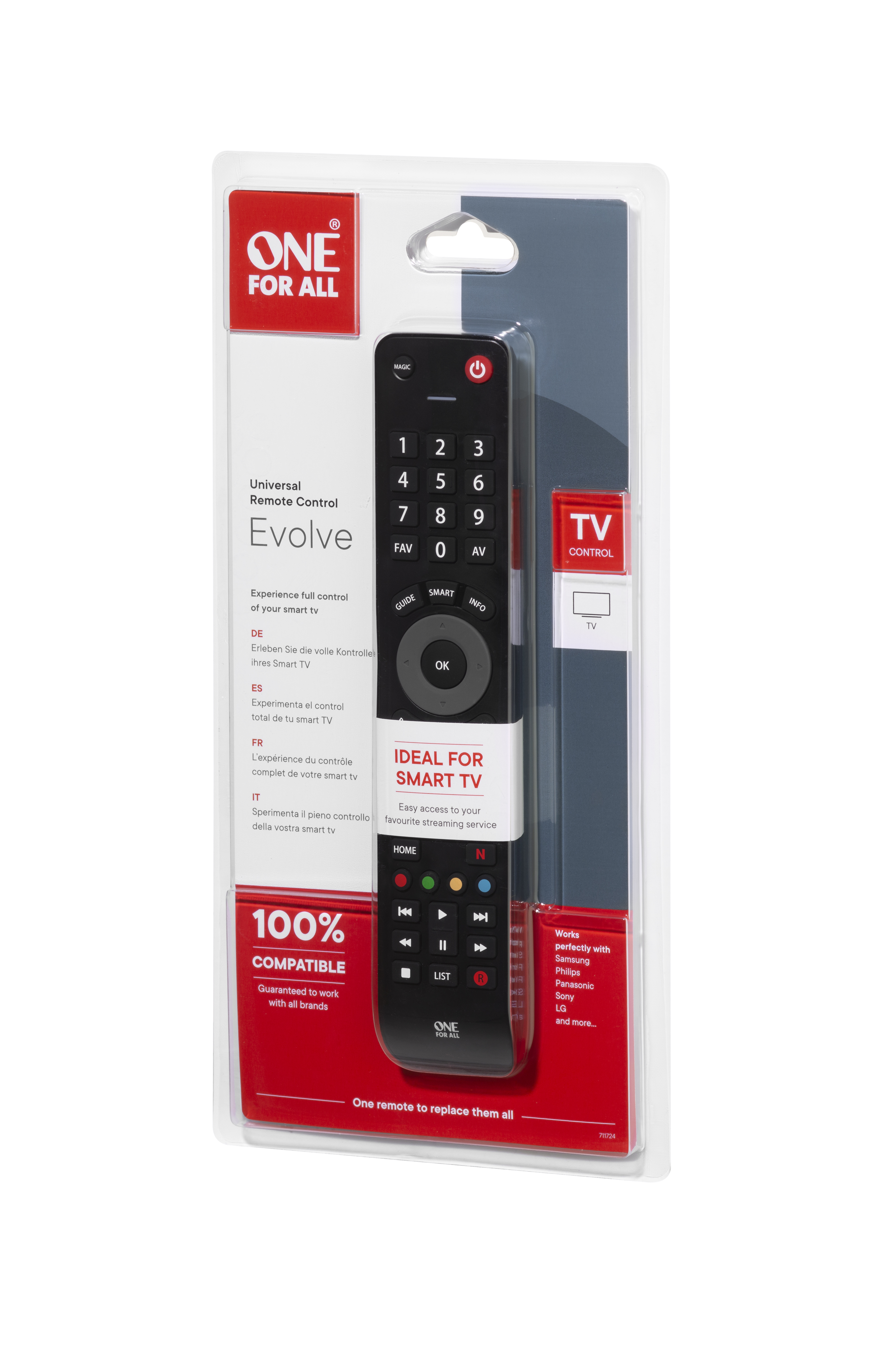 One for All URC7115  One For All Advanced Evolve TV télécommande IR  Wireless Appuyez sur les boutons