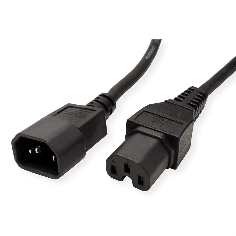 Value 19.99.1123 power cable Black 3 m C14 coupler C15 coupler