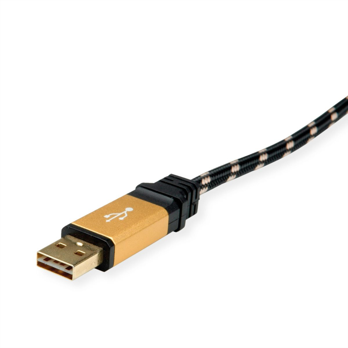 ROLINE 11.02.9060 cable USB 0,8 m USB 2.0 USB A USB C Negro, Oro