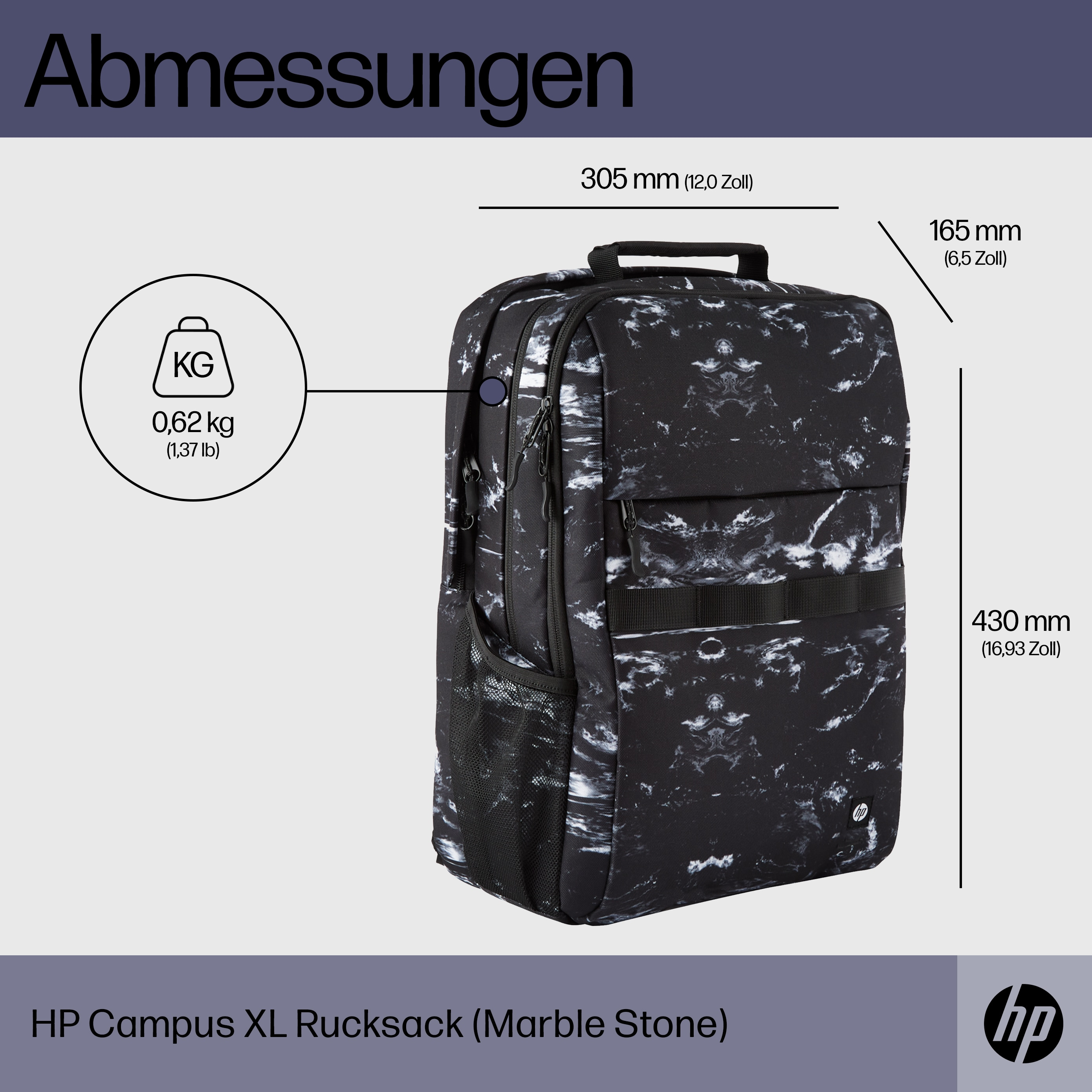 HP Zaino Campus XL Marble Stone