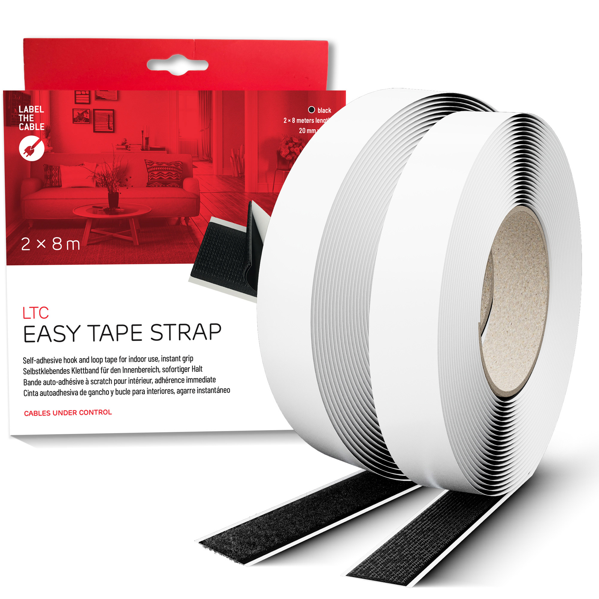 Label-the-cable LTC Klettrolle Easy Tape Strap B�ndeln&Ordnen schw