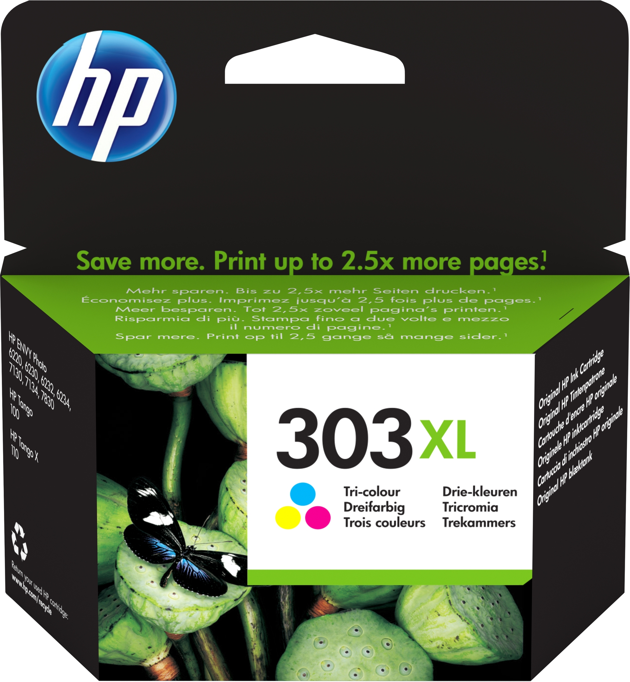 HP Cartouche d encre trois couleurs 303XL grande capacit authentique