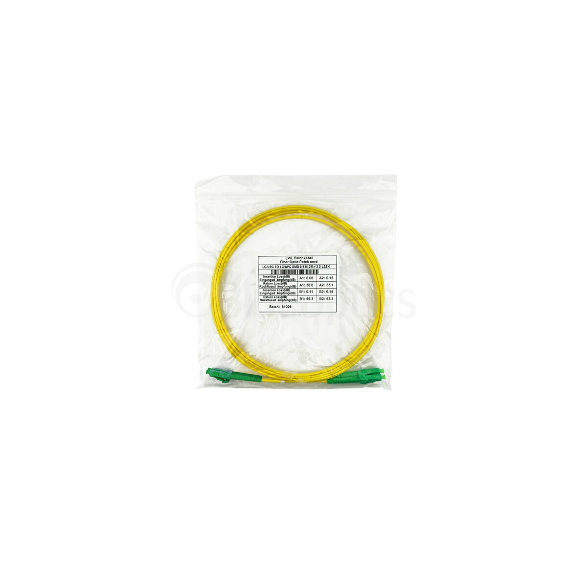 BlueOptics Duplex LWL Patchkabel LC-APC/LC-APC Singlemode 0.5 Meter