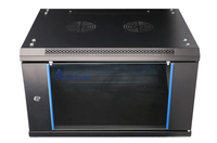 Extralink Rackmount-Schrank 6U 600x450 Schwarz Wandmontage - Wandmontiertes Regal - 6U - 60 kg - Sperrschloss - Ablageschienen - Schwarz