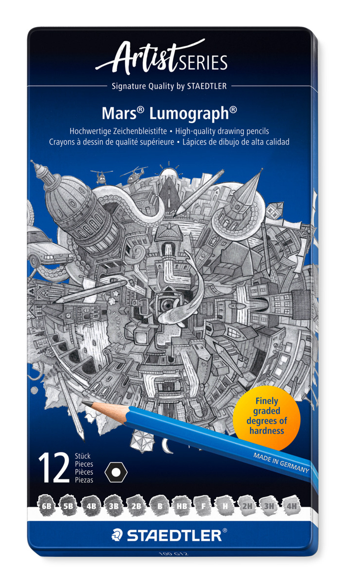 STAEDTLER Mars Lumograph - Bleistift - gemischt - 2 mm (Packung mit 12)