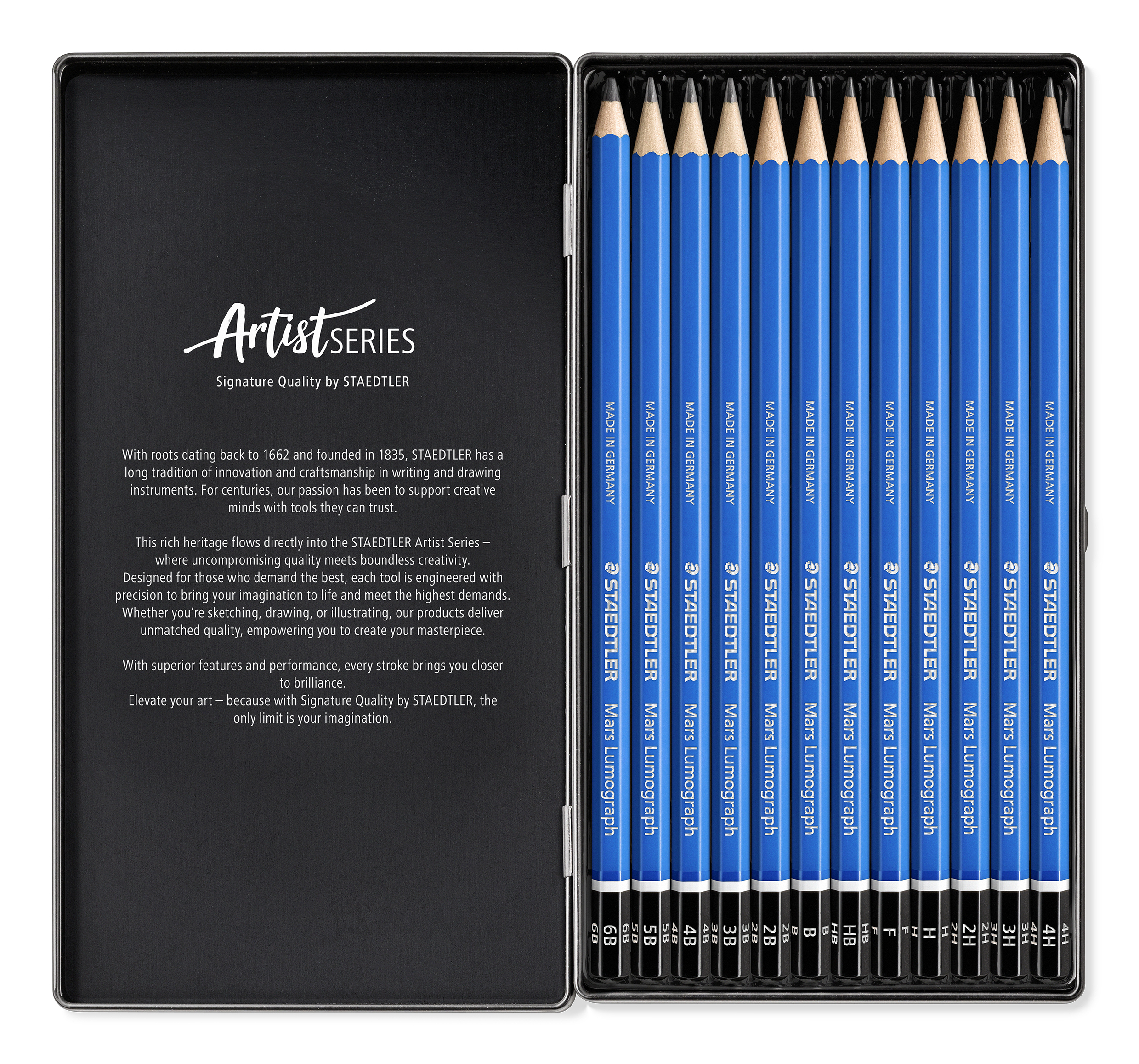 STAEDTLER Mars Lumograph - Bleistift - gemischt - 2 mm (Packung mit 12)
