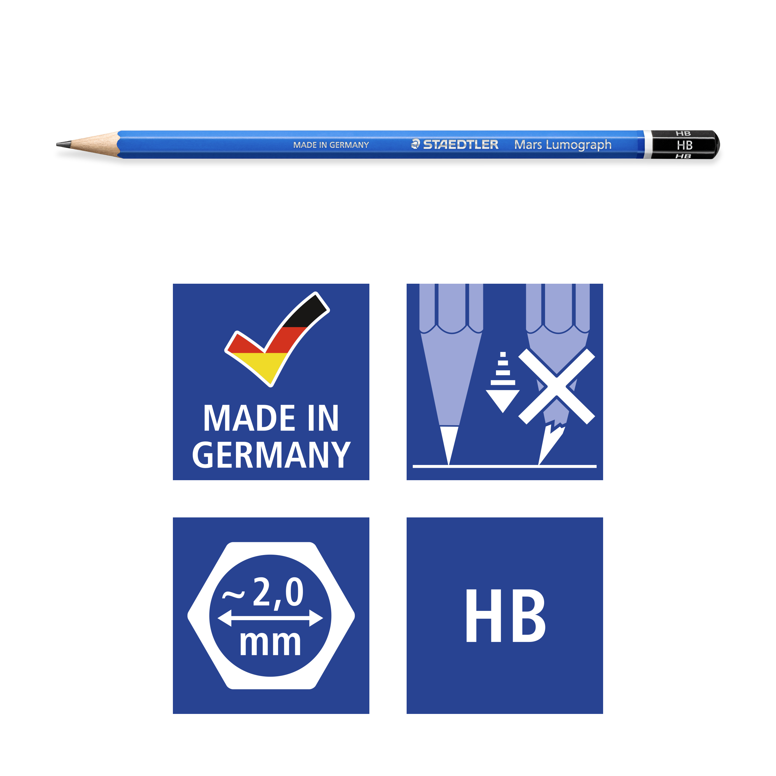 STAEDTLER Mars Lumograph - Bleistift - gemischt - 2 mm (Packung mit 12)