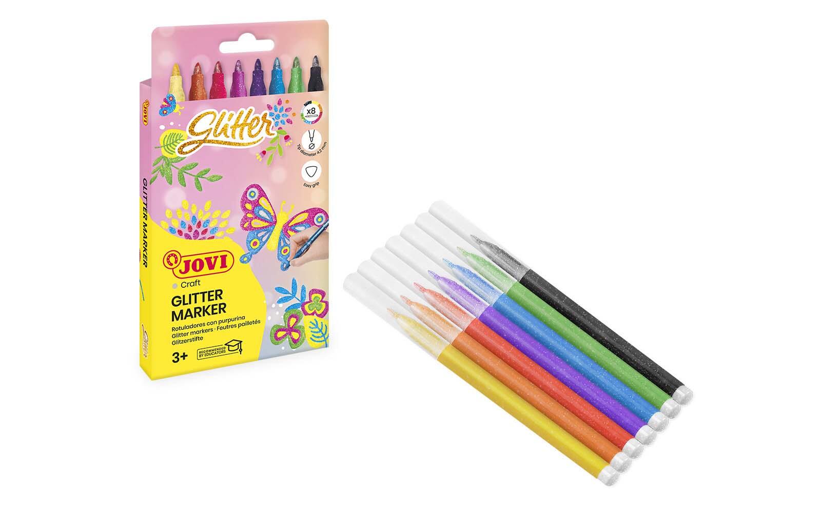 Jovi Glitzer Filzstifte farbsortiert 8 St.