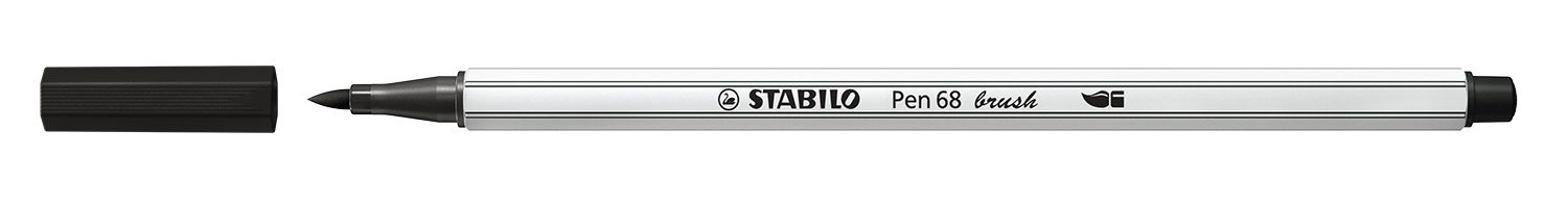 STABILO Pen 68 brush rotulador Medio Negro 1 pieza(s)