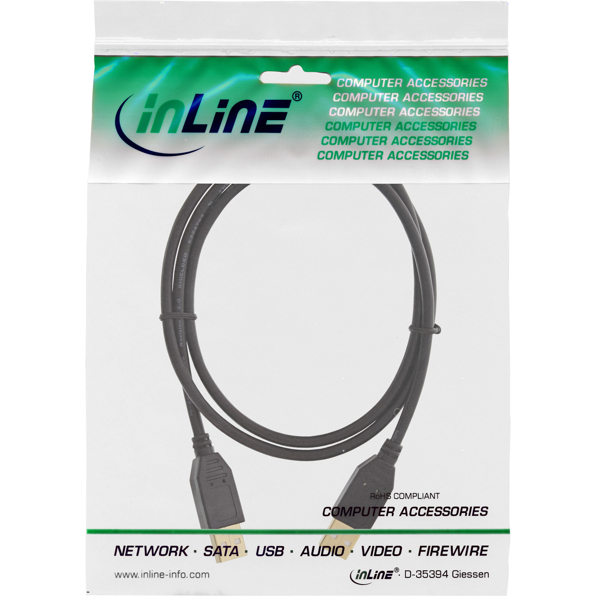 InLine 34310S cable USB 1 m USB 2.0 USB A Negro