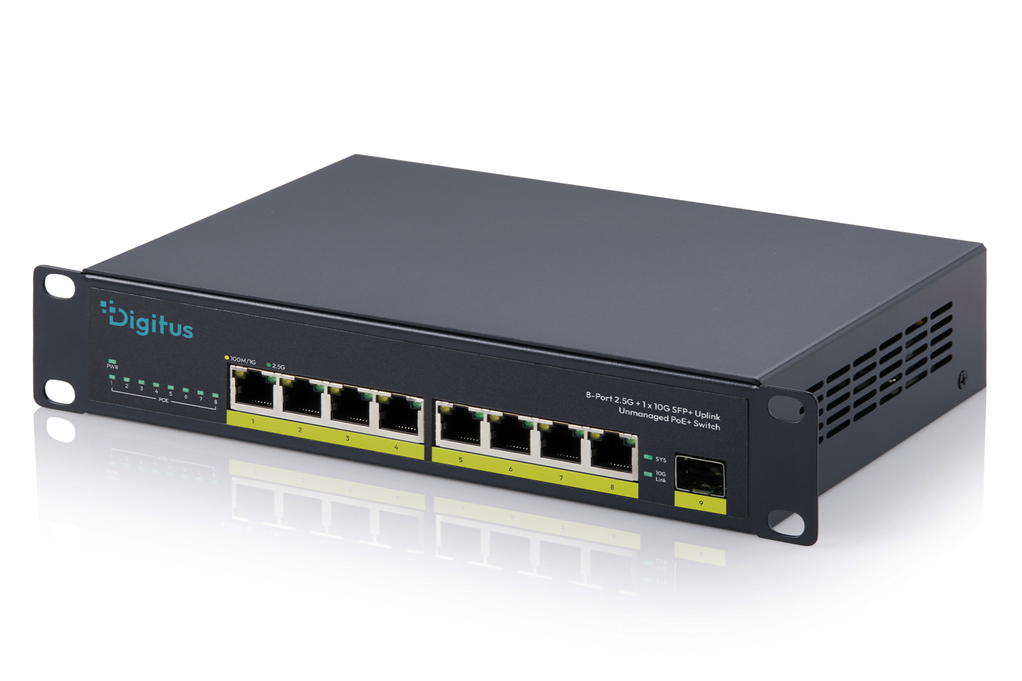 Digitus 10 2.5G 8-Port Unmanaged PoE+ Switch with 1� 10G SFP+