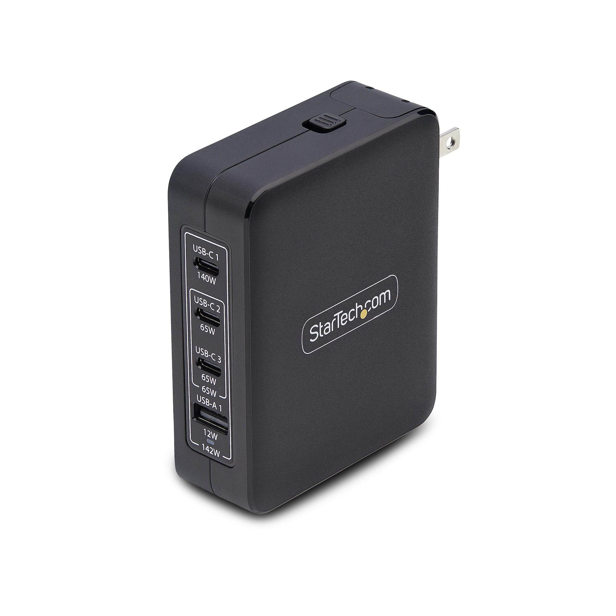 StarTech.com 140W USB-C Wall Charger, USB-C/USB-A, PD GaN Power Adapter - Netzteil - GaN-Technologie - 140 Watt - 5 A - Power Delivery 3.1 - 4 Ausgabeanschlussstellen (USB, 3 x USB-C)