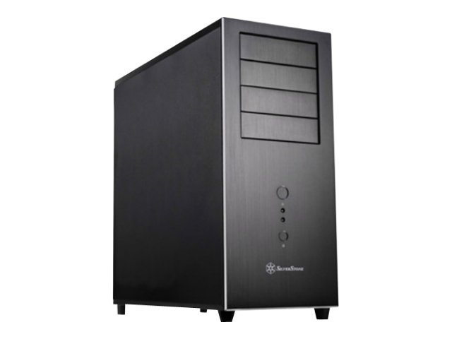 Silverstone TJ04-E Midi Tower Black, Silver