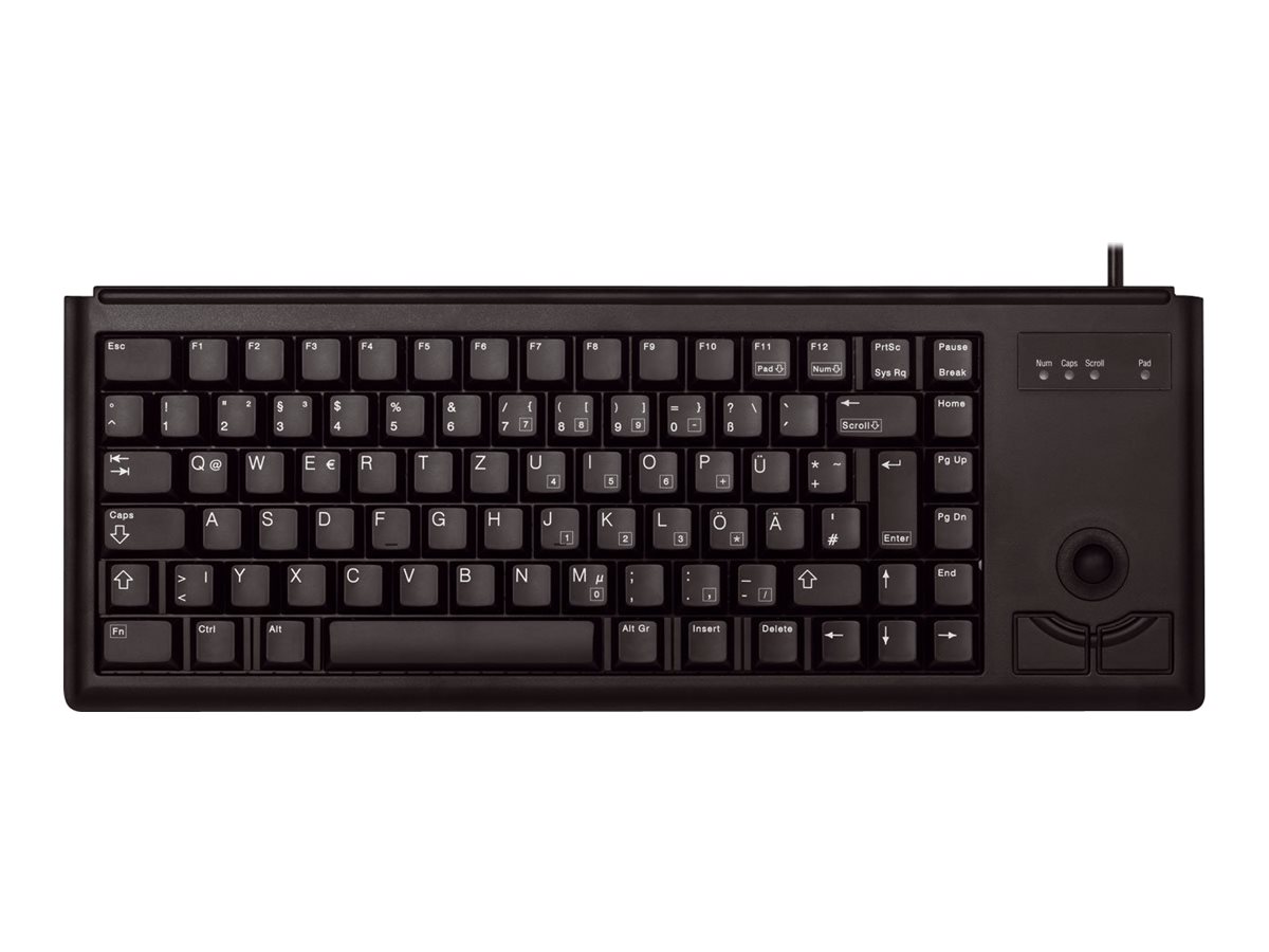 CHERRY G84-4400 TRACKBALL KEYBOARD Clavier filaire miniature, trackball, PS2, noir, AZERTY - FR