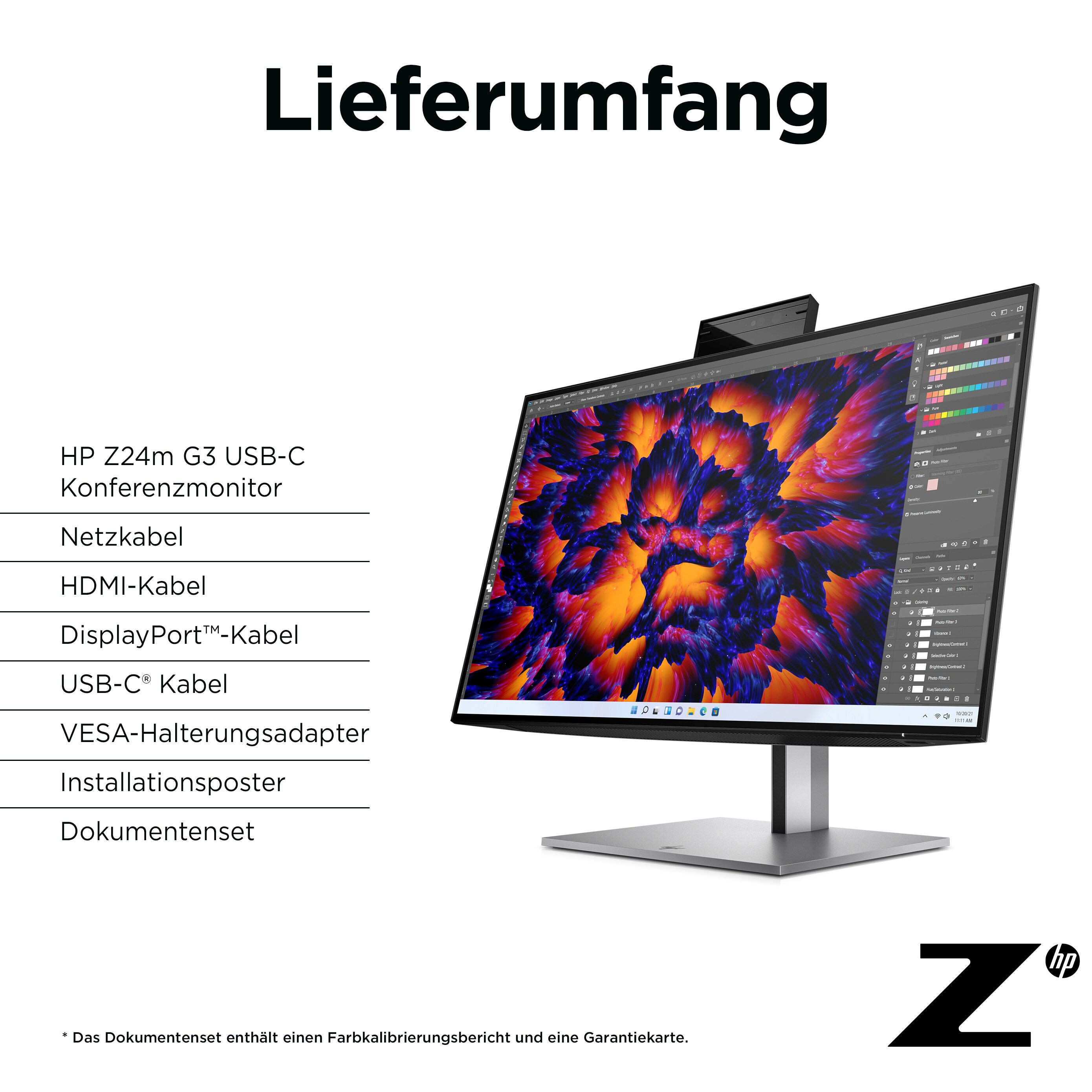 HP Z24m G3 Computer Monitor 23.8 - Flachbildschirm (TFT/LCD) - 60,5 cm