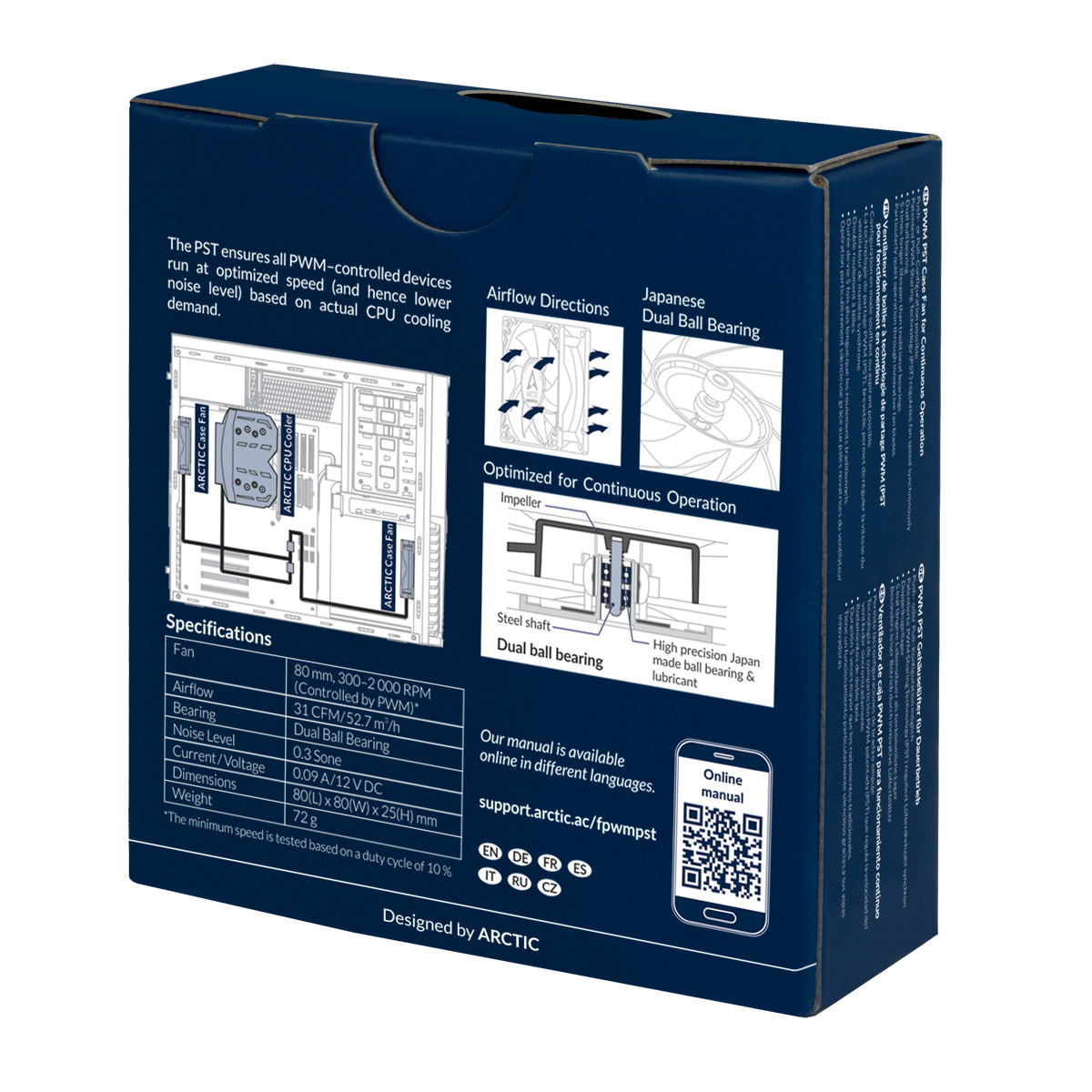 ARCTIC F8 PWM PST CO Carcasa del ordenador Ventilador 8 cm Negro