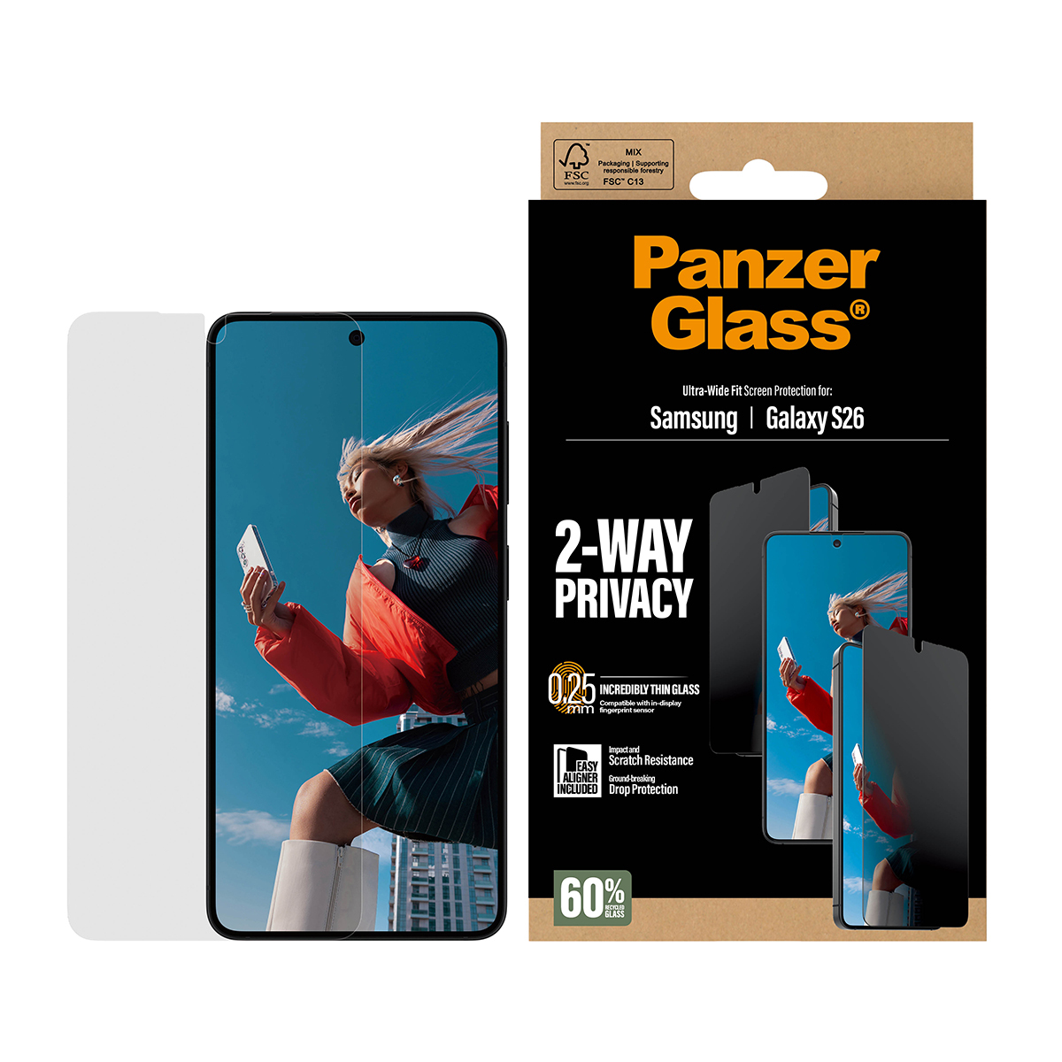 PanzerGlass Bildschirmschutz f�r Handy - ultrabreite