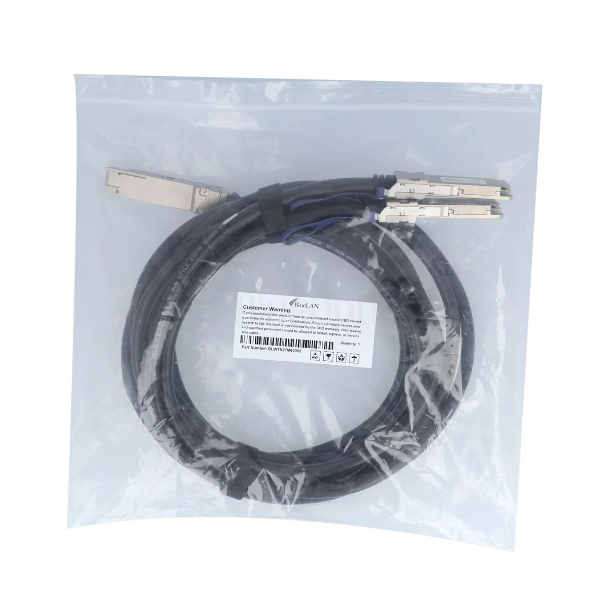 BlueOptics Arista CAB-Q-2Q-100G-3M kompatibles BlueLAN QSFP28 DAC BL282901M3M26