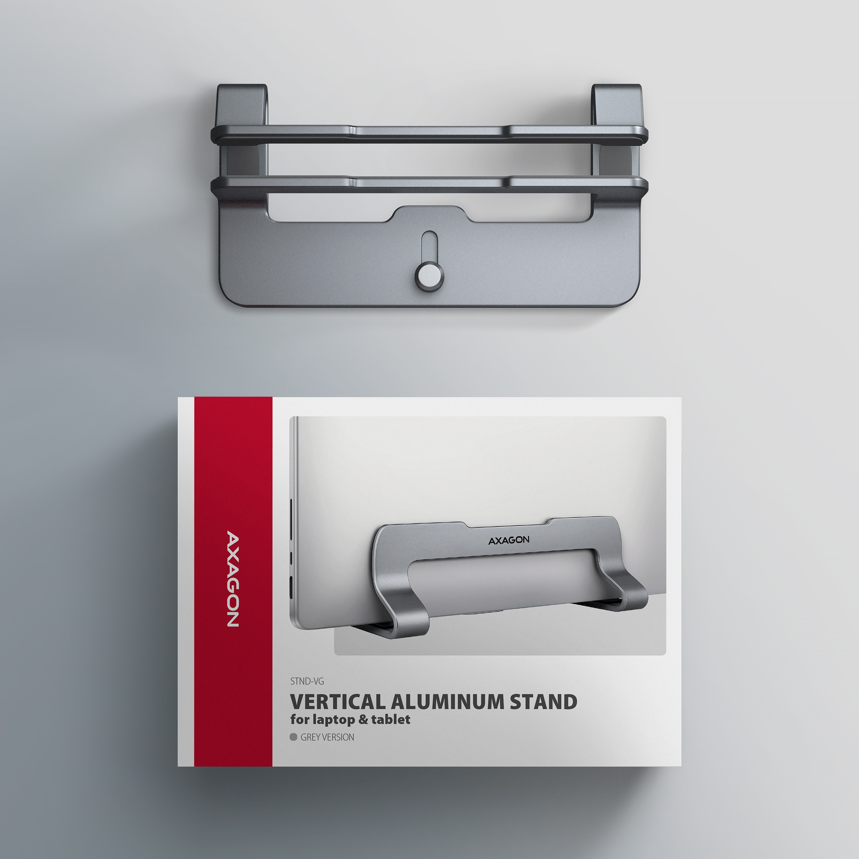 AXAGON STND-VG Vertical Laptop Stand Adjustable Width Aluminum