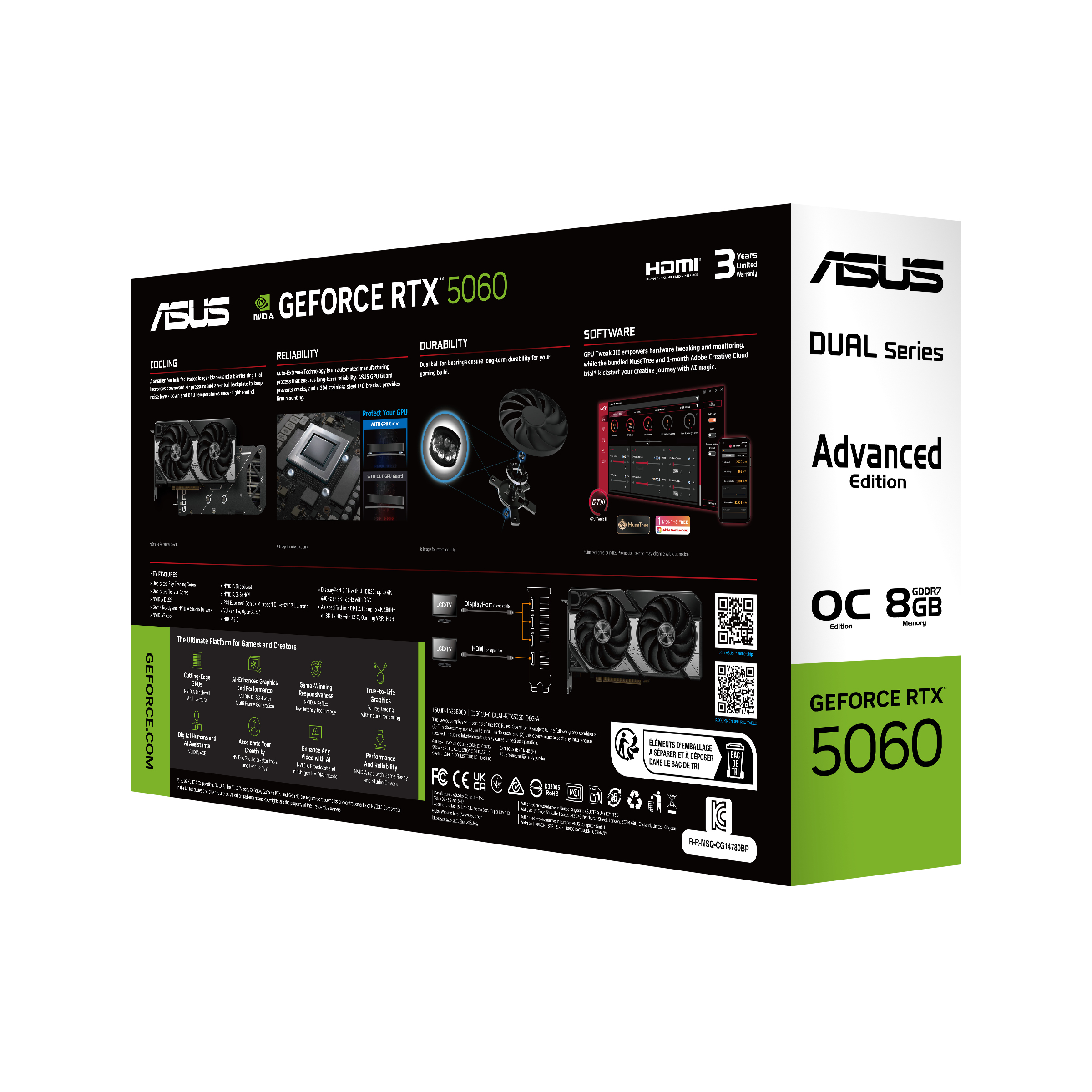 ASUS Dual GeForce RTX 5060 8GB GDDR7 OC Edition Advanced