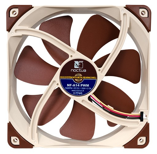 Noctua NF-A14 PWM sistema de refrigeraci�n para ordenador Carcasa del ordenador Ventilador 14 cm Marr�n