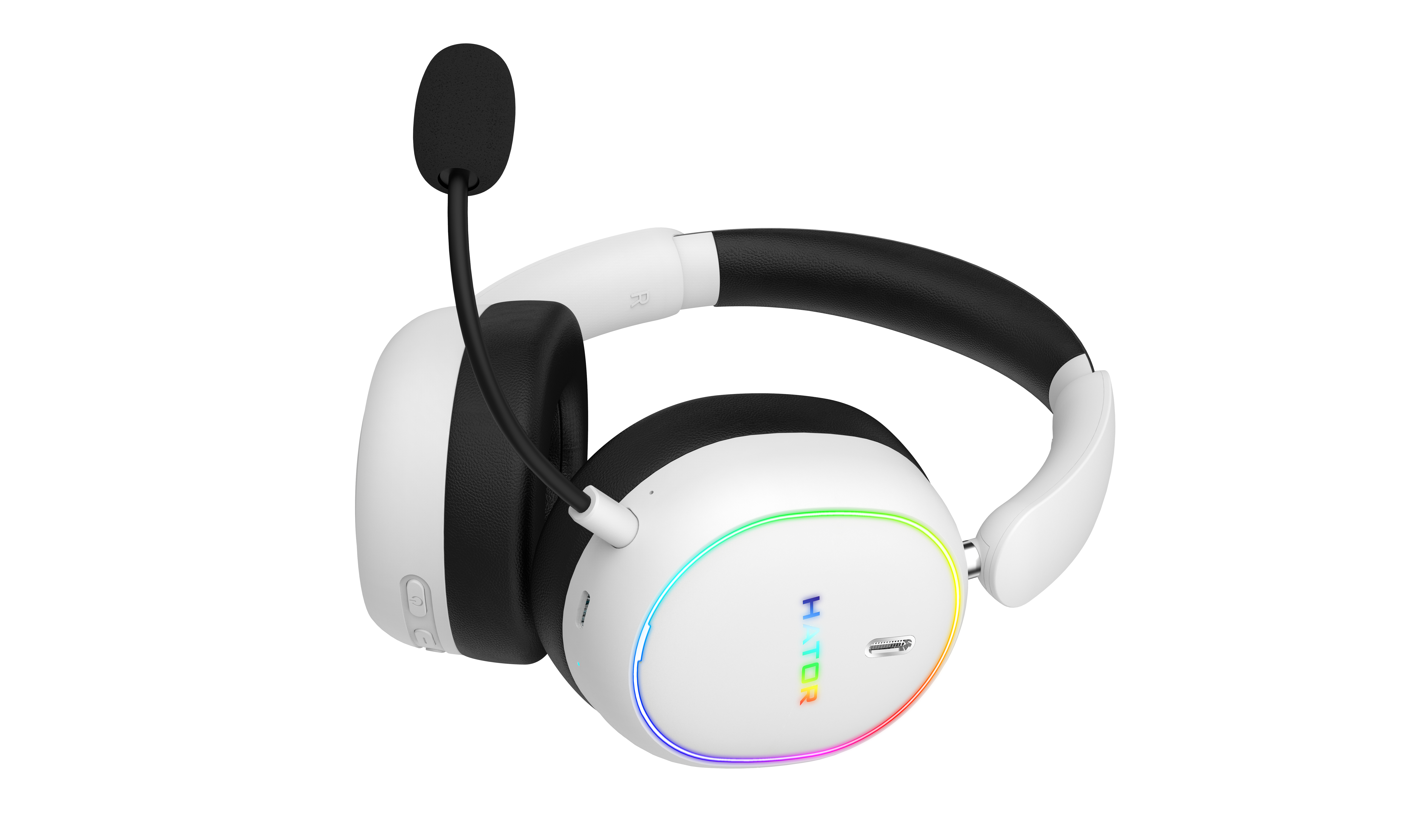 HATOR Phoenix 2 Wireless Auricolare Con cavo e senza cavo A Padiglione Gaming USB Type-C / USB Type-A Bluetooth Bianco