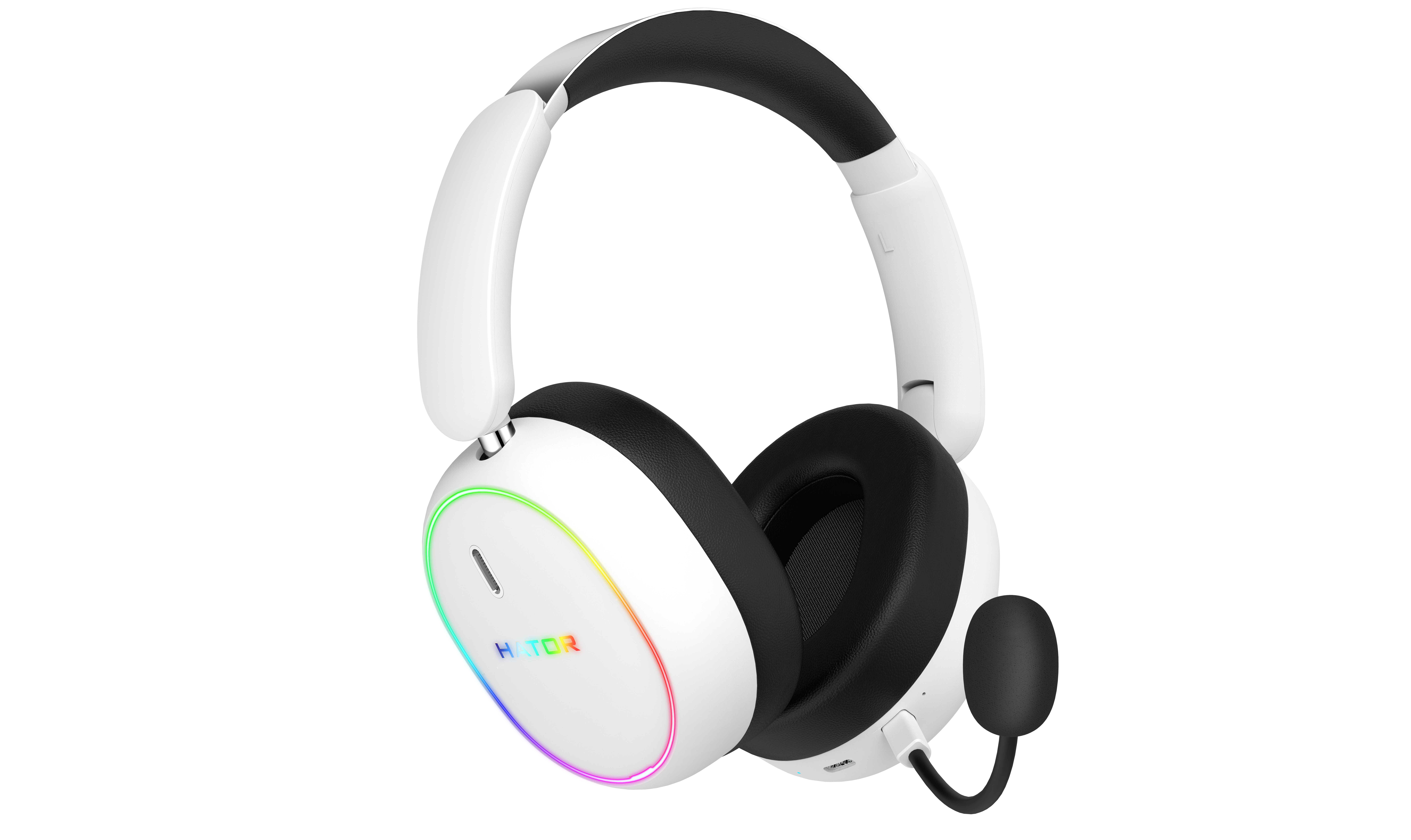 HATOR Phoenix 2 Wireless Auricolare Con cavo e senza cavo A Padiglione Gaming USB Type-C / USB Type-A Bluetooth Bianco