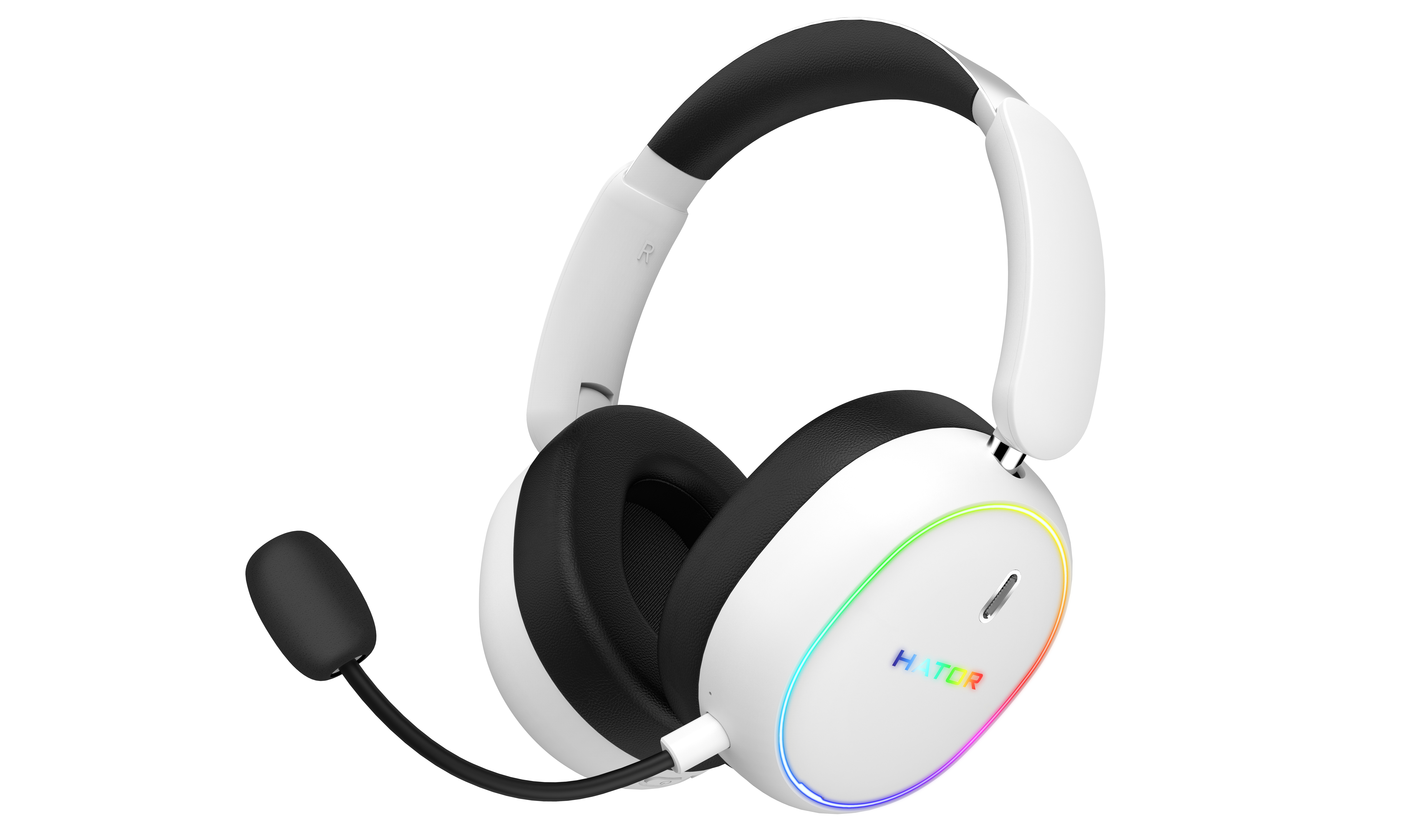 HATOR Phoenix 2 Wireless Auricolare Con cavo e senza cavo A Padiglione Gaming USB Type-C / USB Type-A Bluetooth Bianco