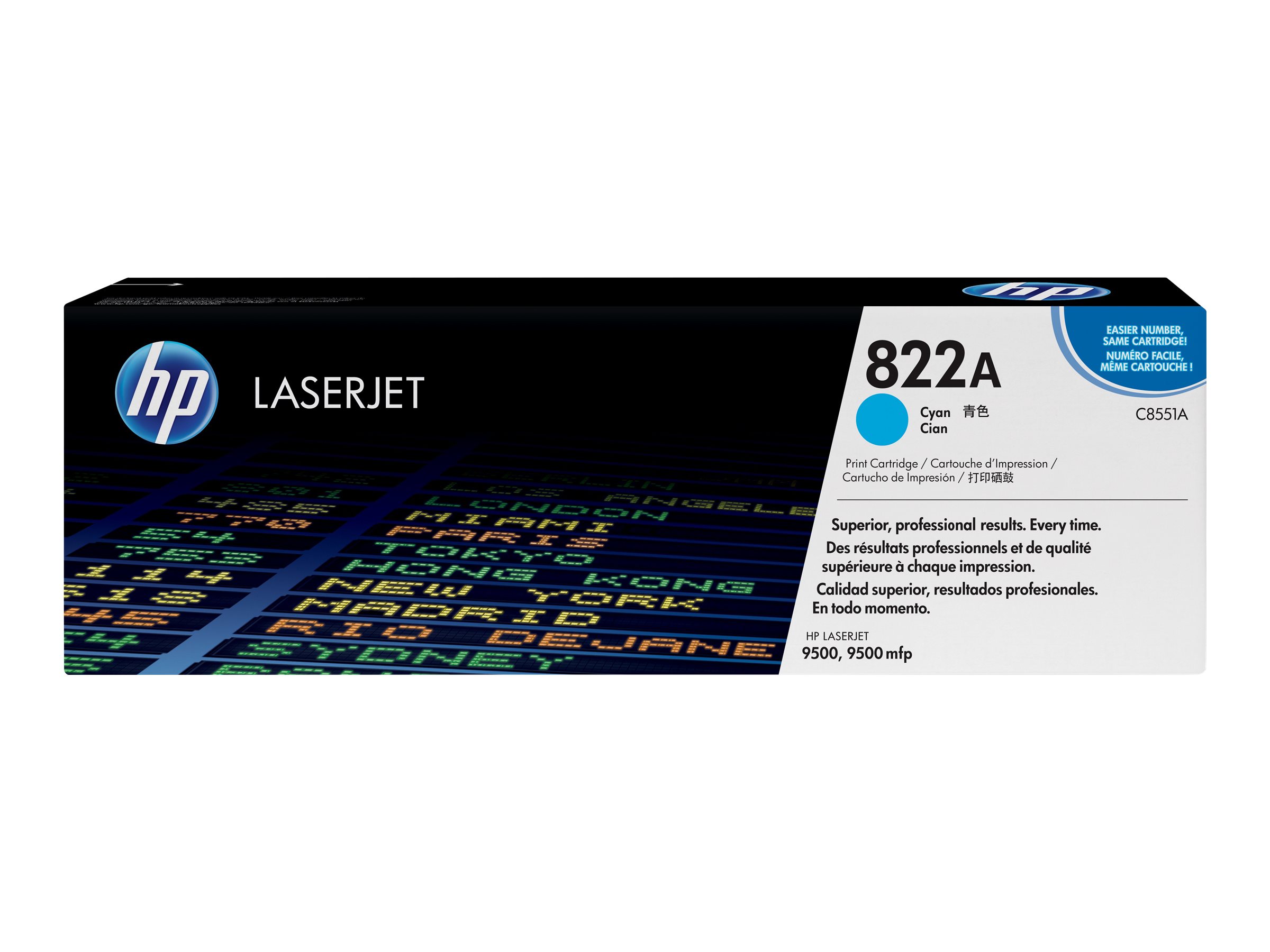 HP 822A - C8551A - Toner cyan - fr Color LaserJet 9500gp, 9500hdn, 9500mfp, 9500n