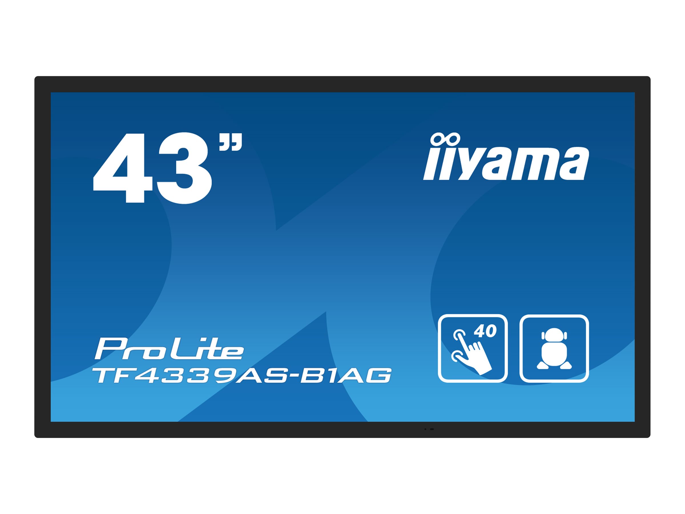 iiyama TF4339AS-B1AG computer monitor 108 cm (42.5) 3840 x 2160 pixels 4K Ultra HD LED Touchscreen Black