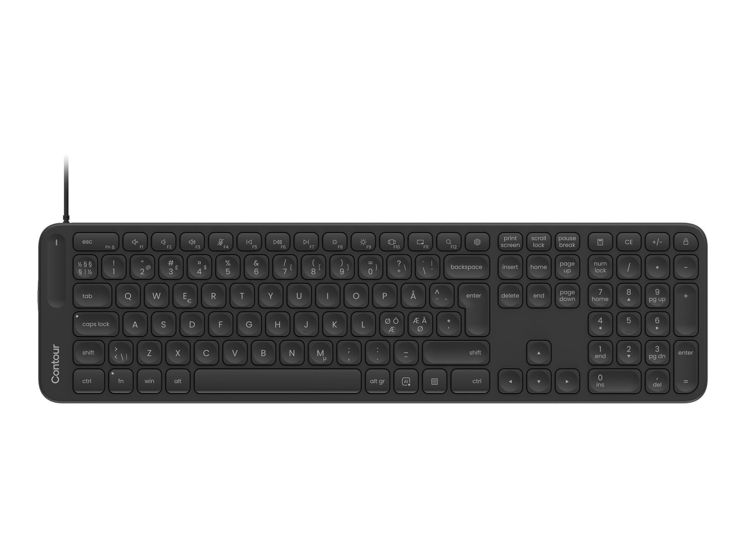 Contour Design CDKBBALPN21500 keyboard Home/Office USB QWERTY Nordic Black