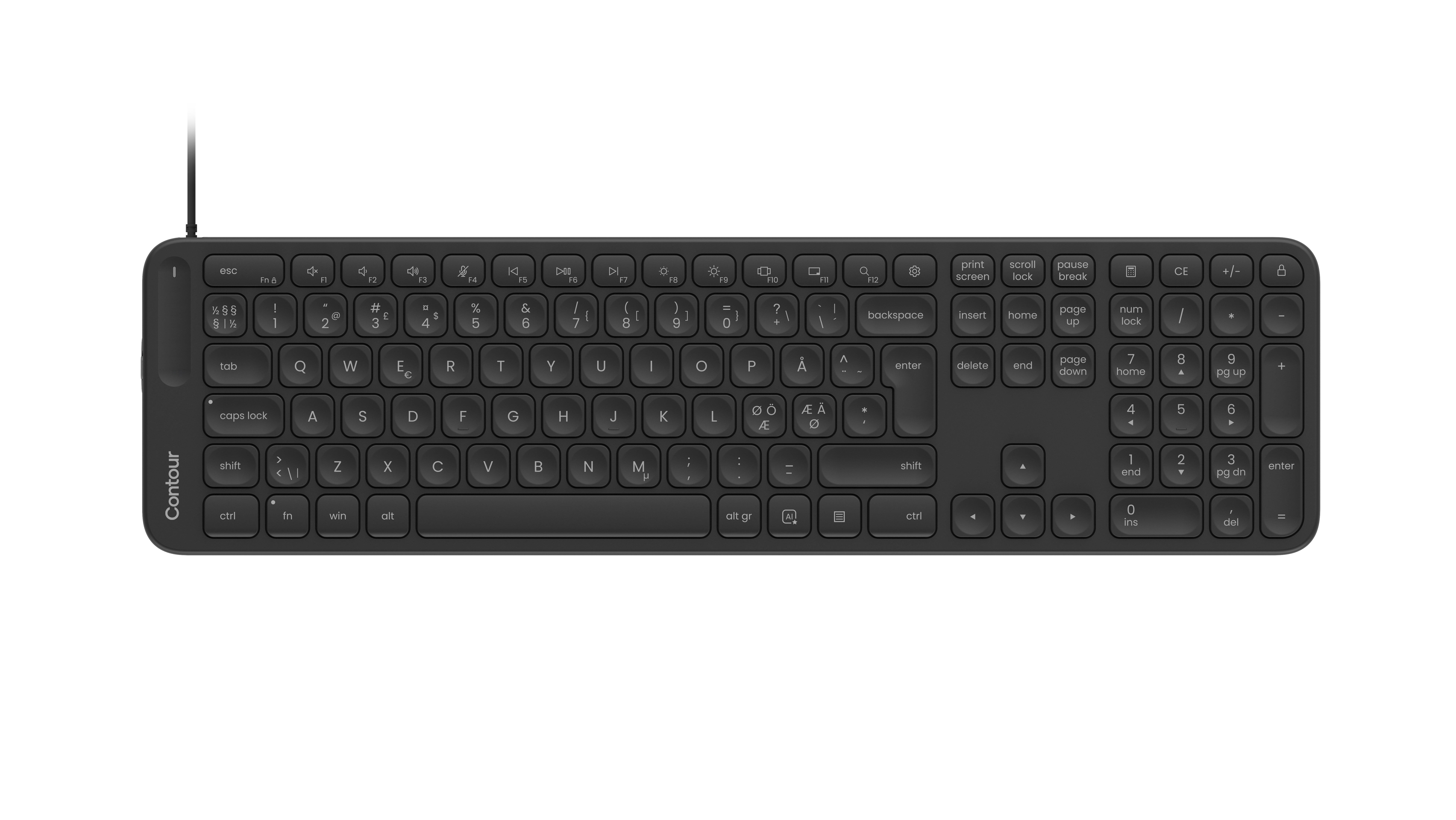 Contour Design CDKBBALPN21500 keyboard Home/Office USB QWERTY Nordic Black