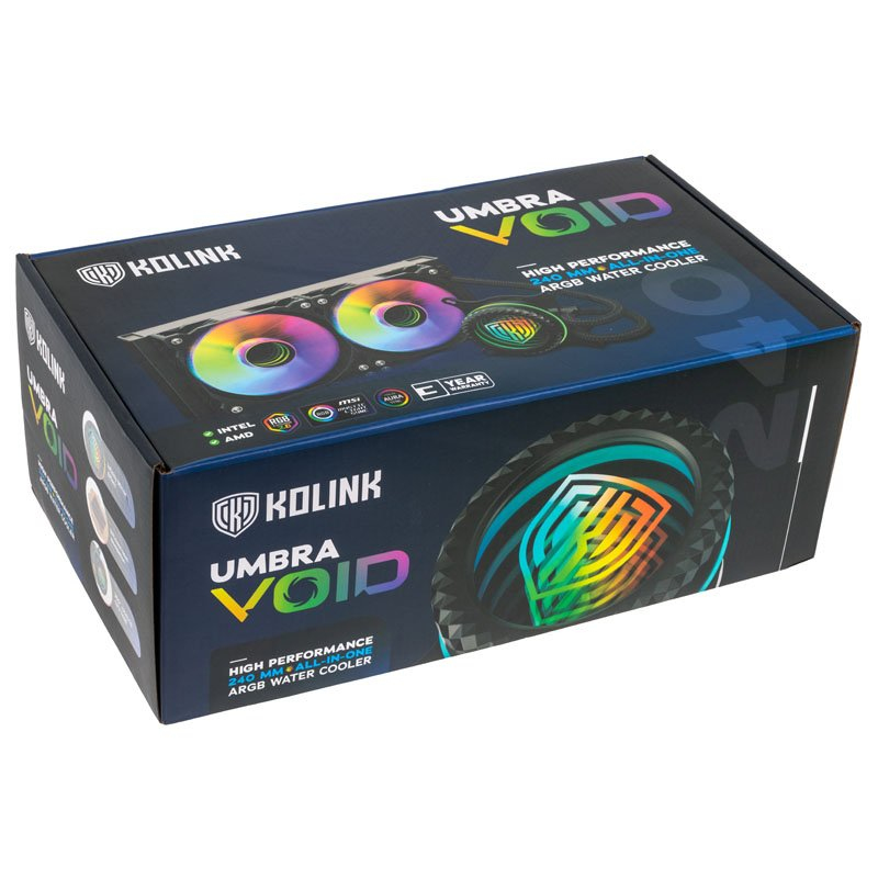 Kolink Umbra Void 240 AIO Performance ARGB CPU Komplett-Wasserk�hlung - CPU-K�hler - 2.600 rpm